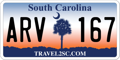 SC license plate ARV167