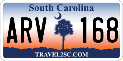 SC license plate ARV168