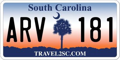 SC license plate ARV181