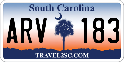 SC license plate ARV183
