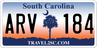 SC license plate ARV184