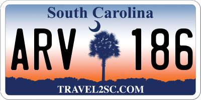 SC license plate ARV186