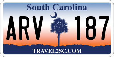 SC license plate ARV187