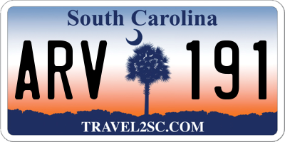 SC license plate ARV191