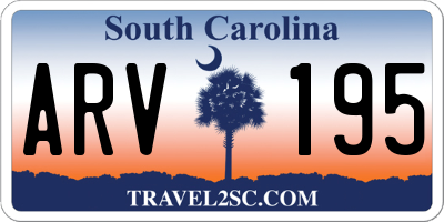 SC license plate ARV195