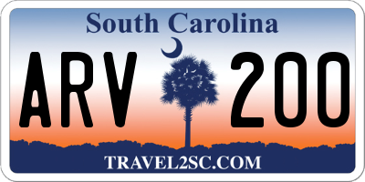 SC license plate ARV200