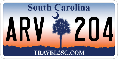 SC license plate ARV204