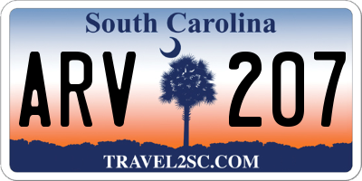 SC license plate ARV207