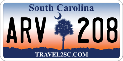 SC license plate ARV208