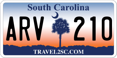 SC license plate ARV210