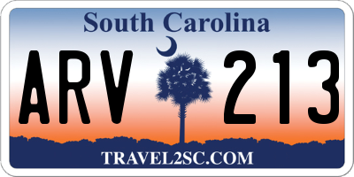 SC license plate ARV213