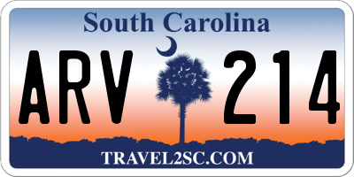 SC license plate ARV214
