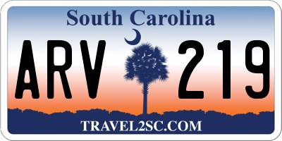 SC license plate ARV219