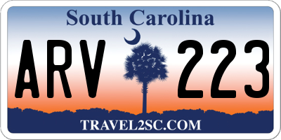 SC license plate ARV223