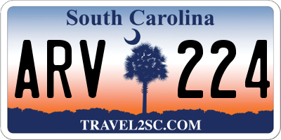 SC license plate ARV224