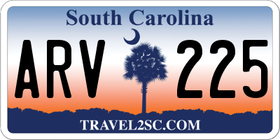 SC license plate ARV225