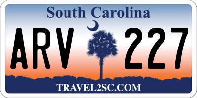 SC license plate ARV227