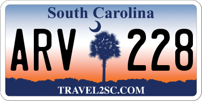 SC license plate ARV228