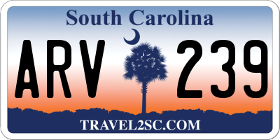 SC license plate ARV239