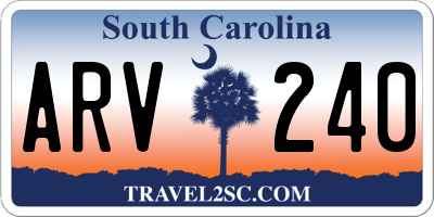 SC license plate ARV240