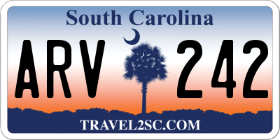 SC license plate ARV242