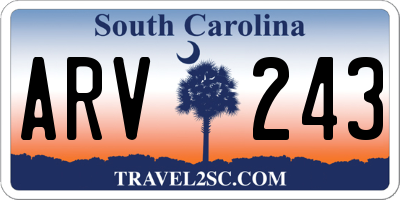 SC license plate ARV243