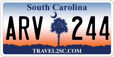 SC license plate ARV244