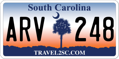 SC license plate ARV248
