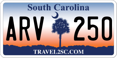 SC license plate ARV250