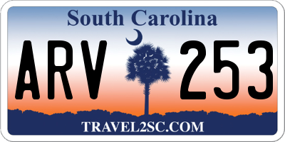 SC license plate ARV253
