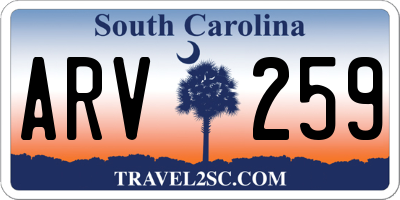 SC license plate ARV259