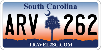 SC license plate ARV262