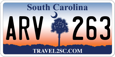 SC license plate ARV263