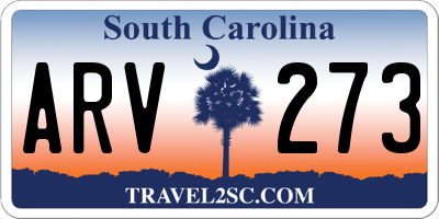 SC license plate ARV273