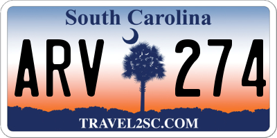 SC license plate ARV274