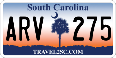 SC license plate ARV275