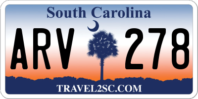 SC license plate ARV278