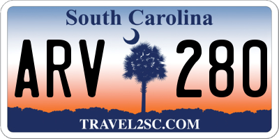 SC license plate ARV280