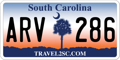 SC license plate ARV286