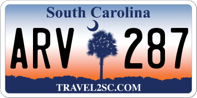 SC license plate ARV287