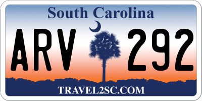SC license plate ARV292