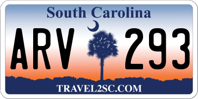 SC license plate ARV293