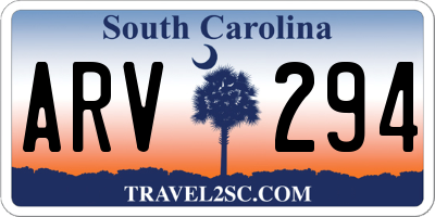 SC license plate ARV294