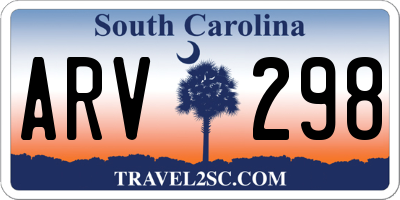 SC license plate ARV298