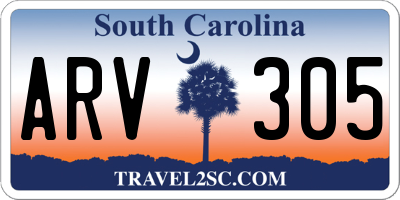 SC license plate ARV305