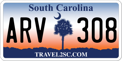 SC license plate ARV308