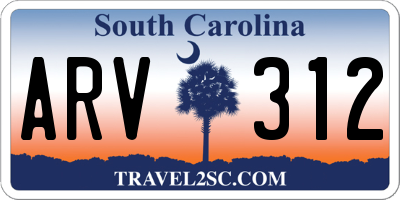 SC license plate ARV312