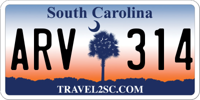 SC license plate ARV314
