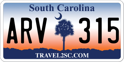 SC license plate ARV315