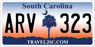 SC license plate ARV323